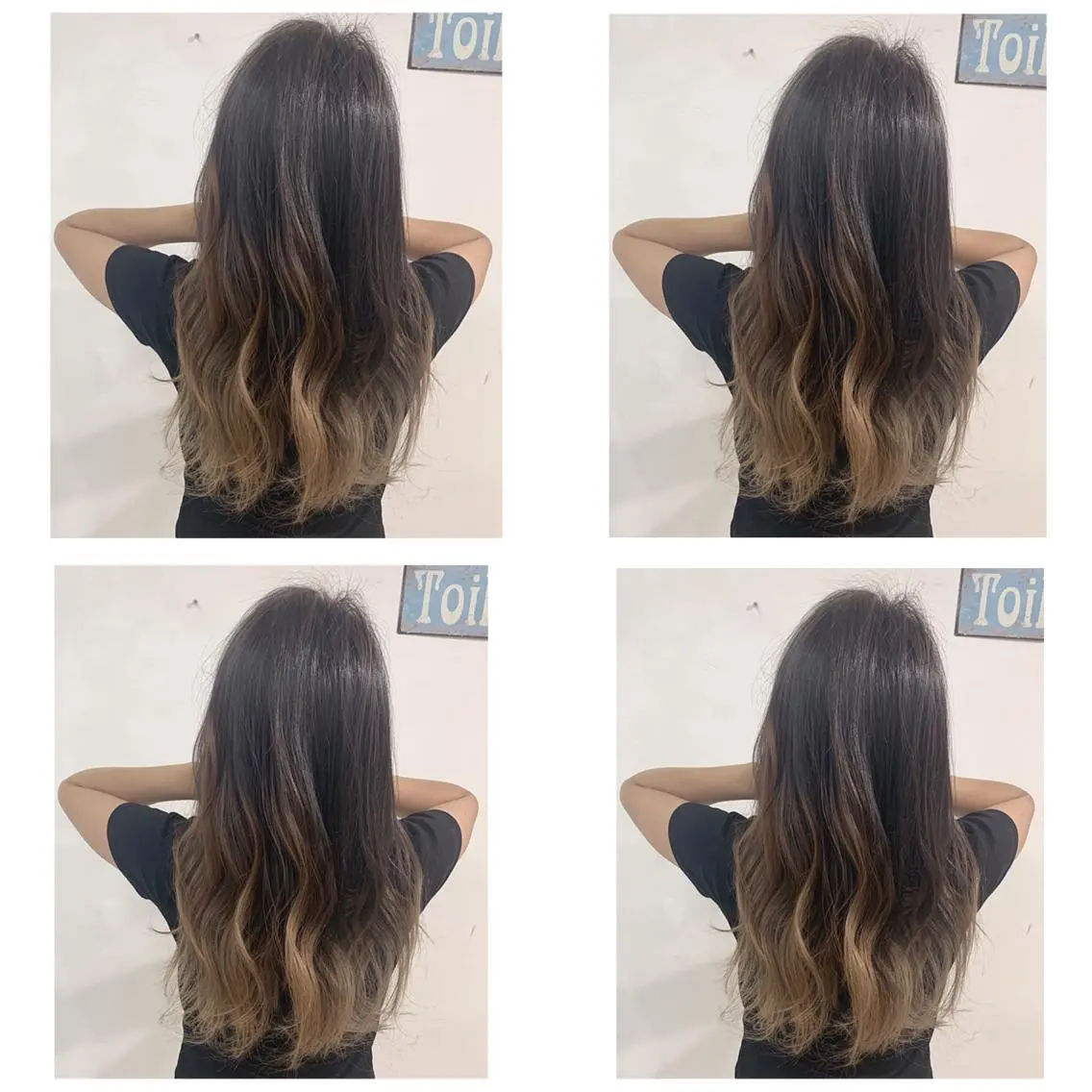 セミロング カラー アッシュ バレイヤージュ ブリーチ デザインカラー グレージュ カット ヘアカラー トリートメント 京都大人女性ショート 徒歩1分/秋山のヘアスタイル