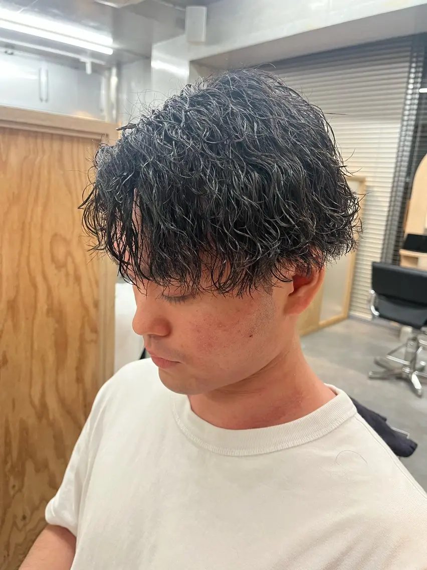 パーマ メンズ カット パーマ 長谷川 啓吾のヘアスタイル
