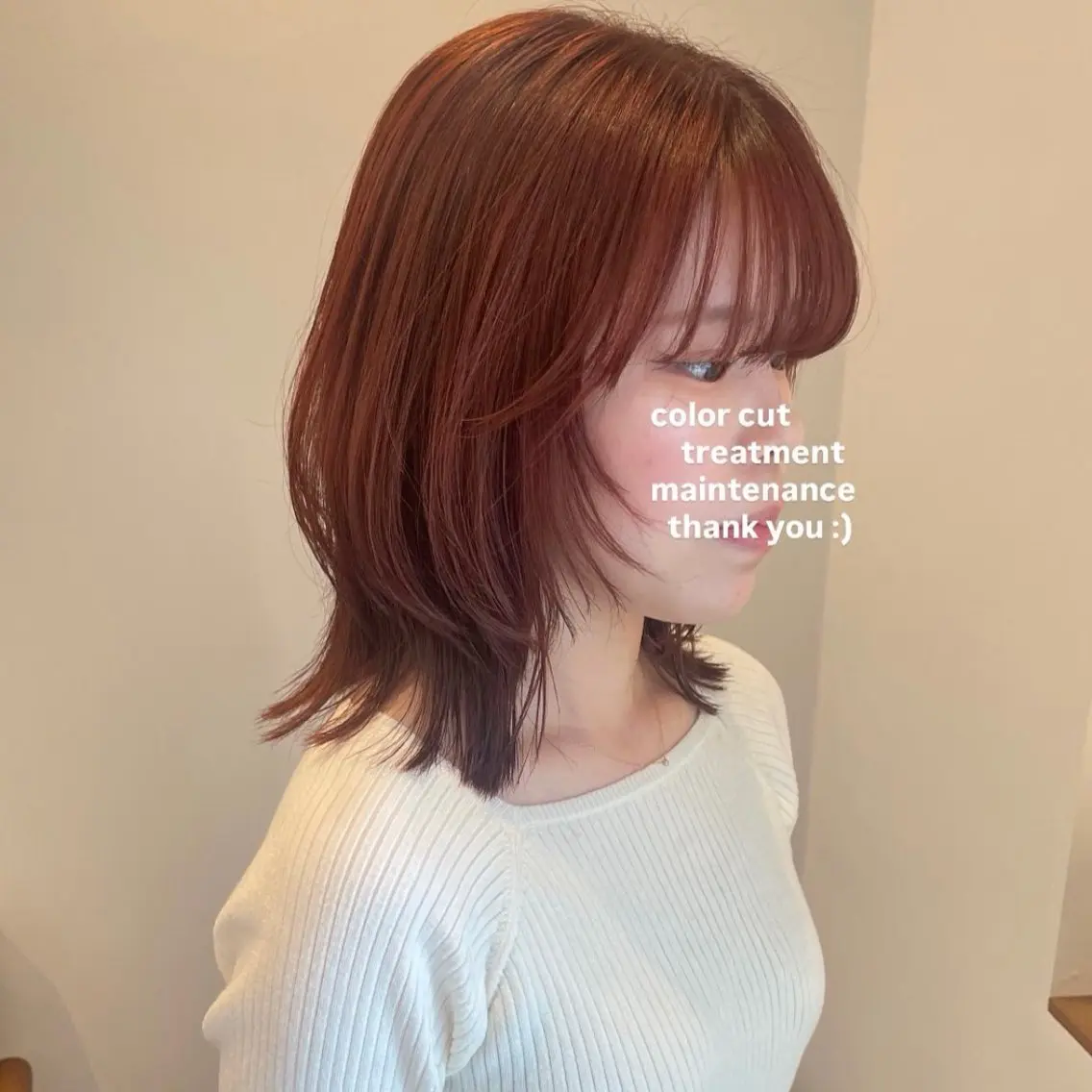ミディアム カラー ボブレイヤー ボブ 顔周りカット レイヤーカット カット ヘアカラー トリートメント haruna / Toruveのヘアスタイル