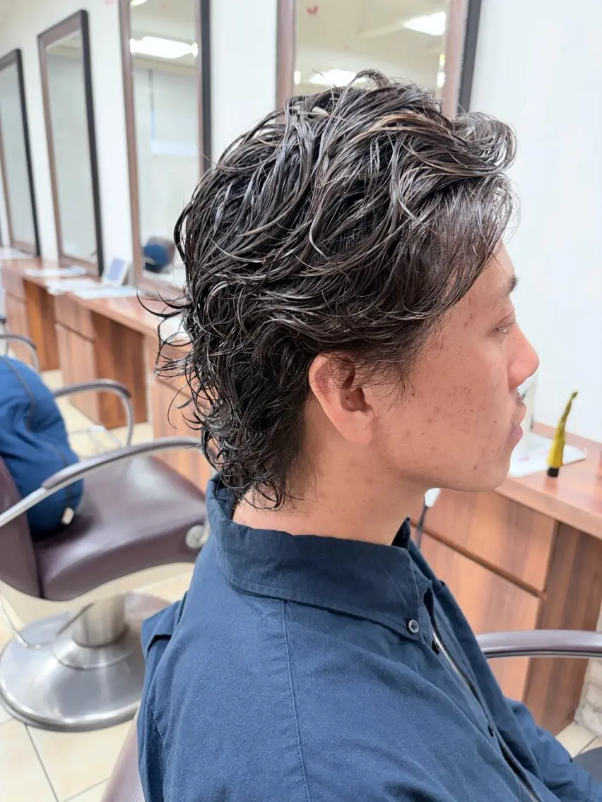ミディアム パーマ 山口 寛生のヘアスタイル