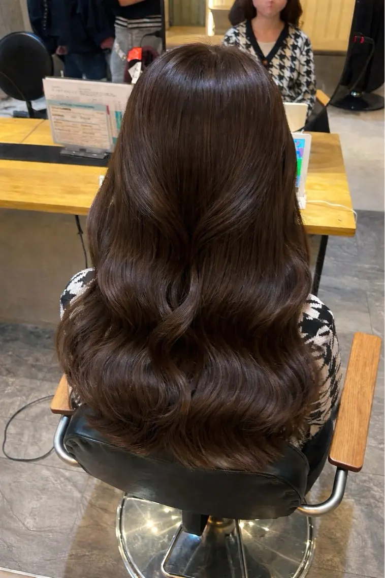 ロング カラー アッシュ アッシュブラウン ブラウンカラー ヨシンモリ 韓国風ヘア カット ヘアカラー ✨本格的韓国スタイル 特化✨ﾊﾙｶ✨️のヘアスタイル
