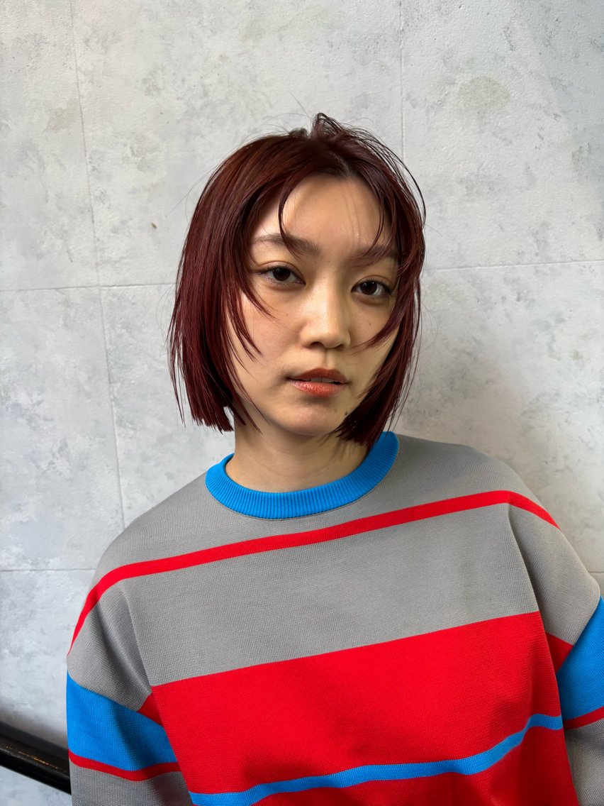 ミディアム カラー ブラウンカラー レッドカラー レッドブラウン ボブ レイヤーカット カット ボブ×レイヤーカット 透明感カラー/Fuuのヘアスタイル