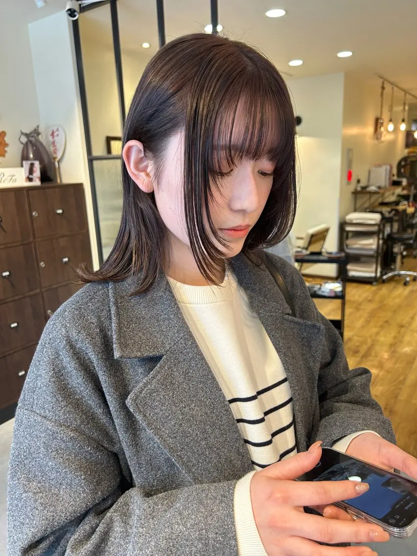 ミディアム 透明感カラー/ミヤタ ヒビキのヘアスタイル