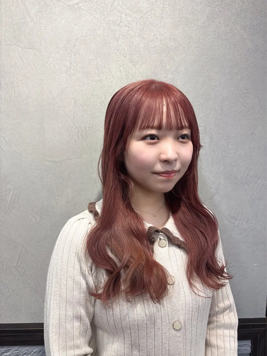 ロング くびれヘア ヘアカラー トリートメント ブリーチなしWカラー ヘアセット菜希のヘアスタイル