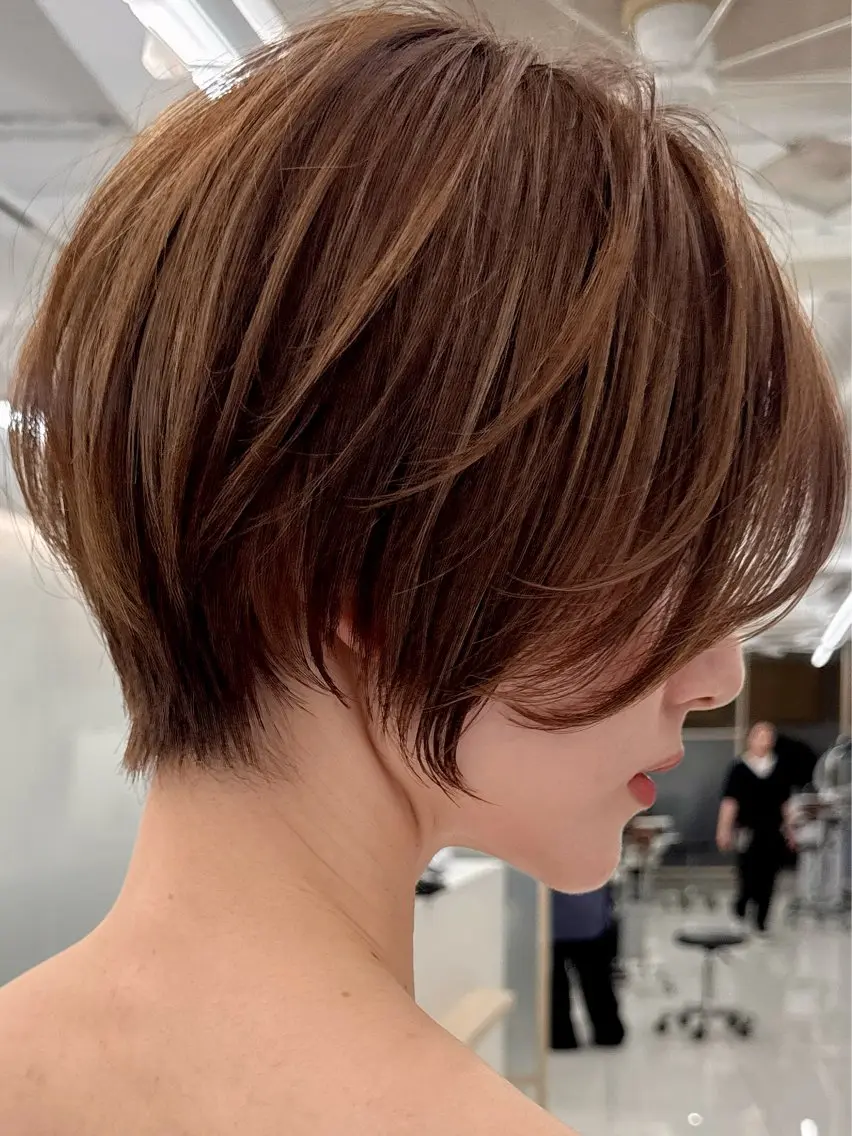 ショート ショートボブ 丸みショート ボブ ショートヘア 似合わせカット/ レイヤーカット/新谷のヘアスタイル