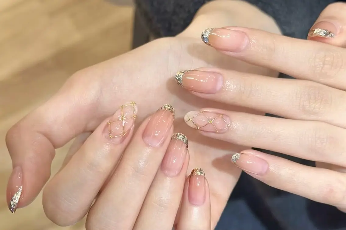 ネイル チークネイル 長さ出し フレンチネイル ガーリー 韓国ネイル sun nail池袋 モデル募集のネイルデザイン