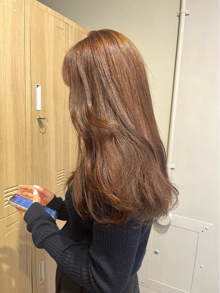 カラー ヘアカラー レイヤーカット🍏 オリーブ/ののかのヘアスタイル