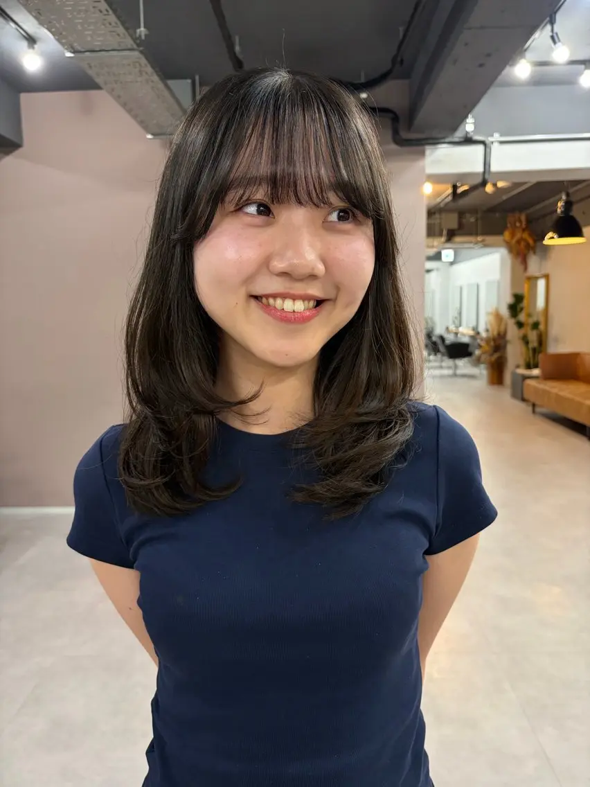 ミディアム 坂田 春樹のヘアスタイル