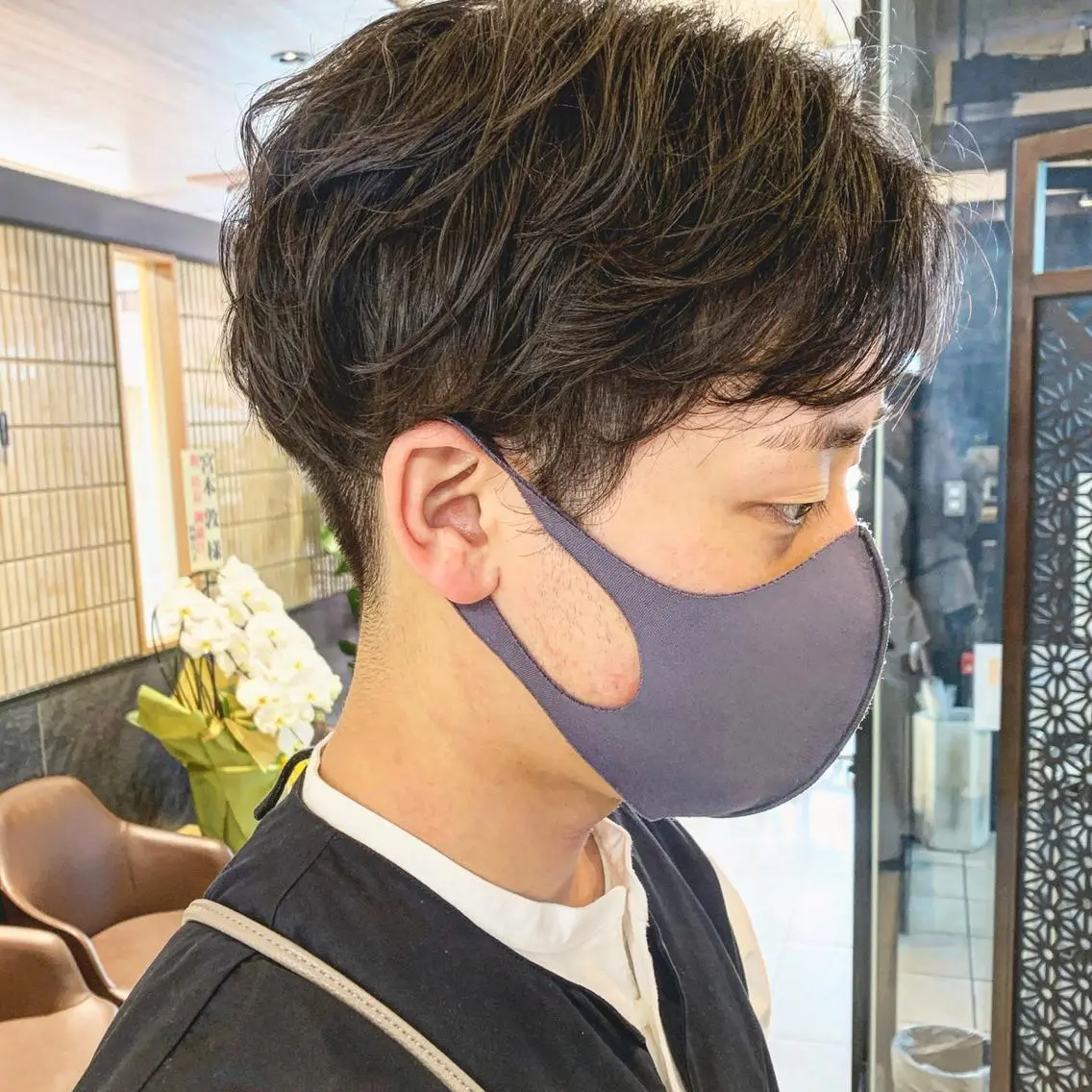 ショート パーマ メンズ センターパート メンズパーマ ニュアンスパーマ カット トリートメント ヘアセット 丁寧なカウンセリング 🌿Chiemi🌿のヘアスタイル