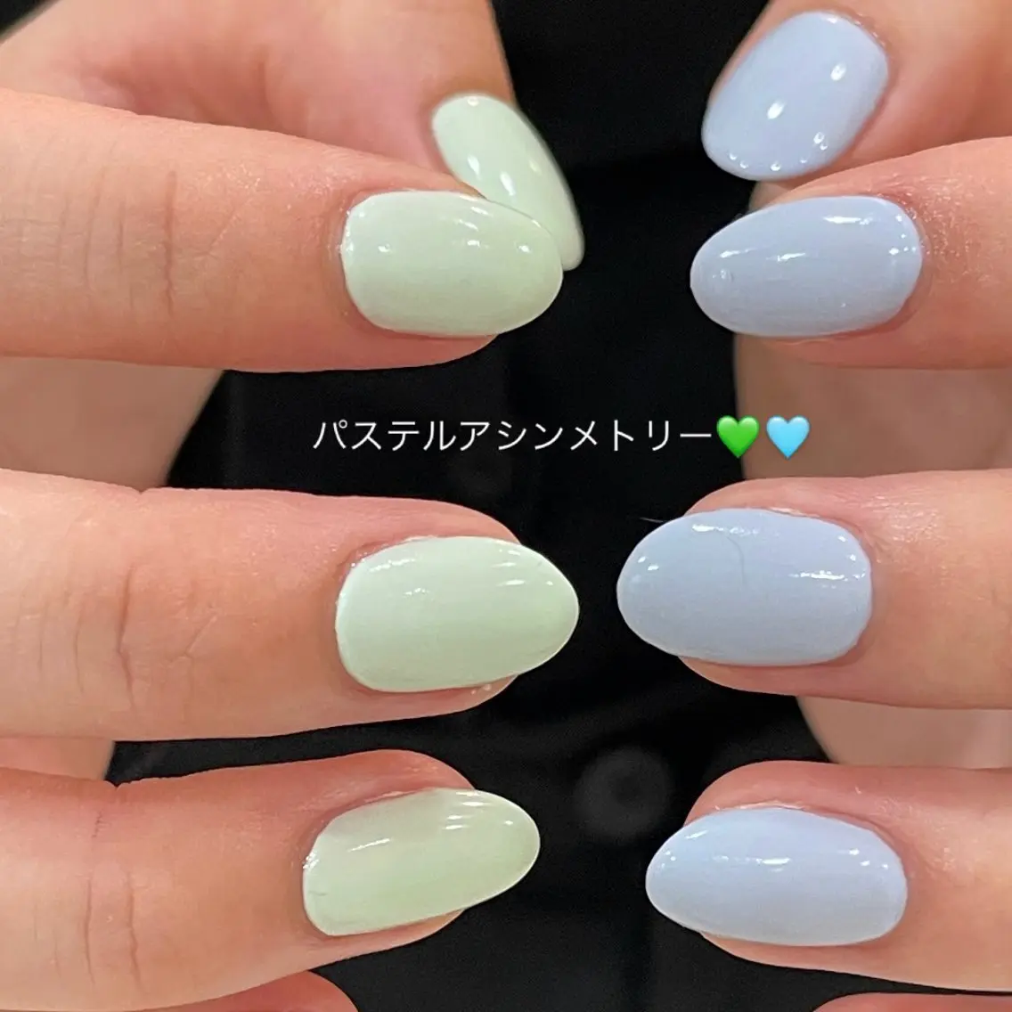 左右で異なる色のアシンメトリーワンカラー¥6500🌷🦋magnet/mirror/auroraは追加料金◎の写真