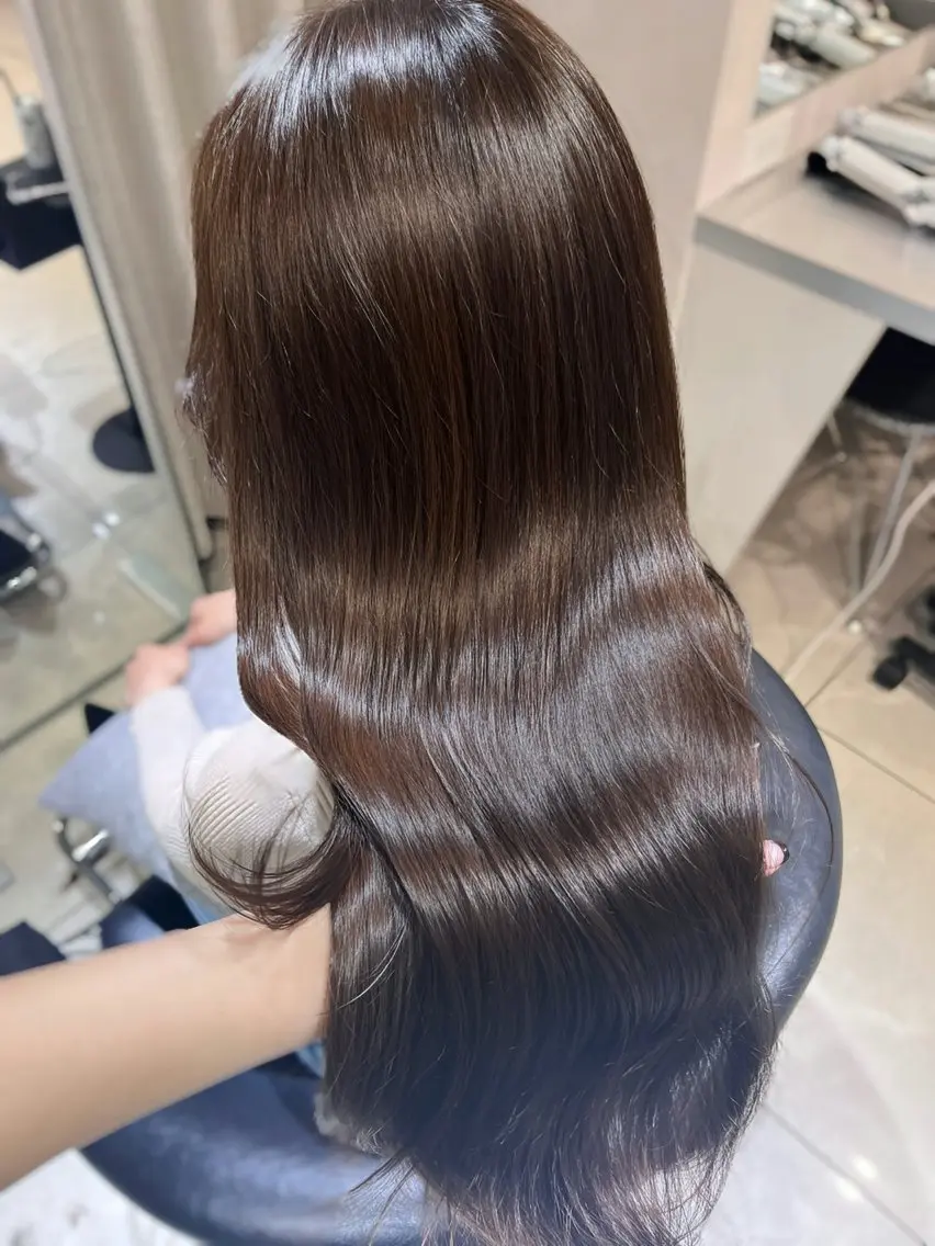 ロング カラー ブラウンカラー チョコレートブラウン 透明感カラー カット ヘアカラー トリートメント 韓国レイヤー×モテ髪 /MITSUKI🤍のヘアスタイル