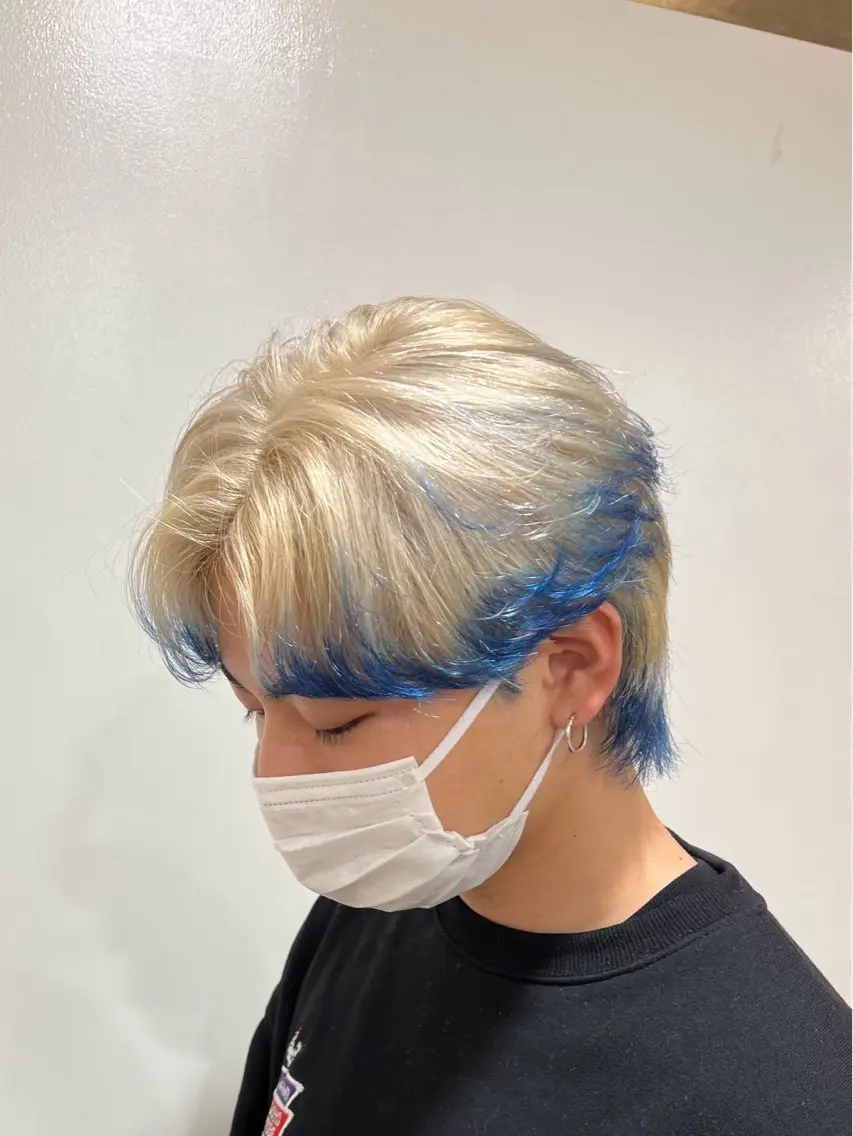 ショート カラー メンズ ヘアカラー 🎨古着✖️ ハイトーンYui🎨のヘアスタイル