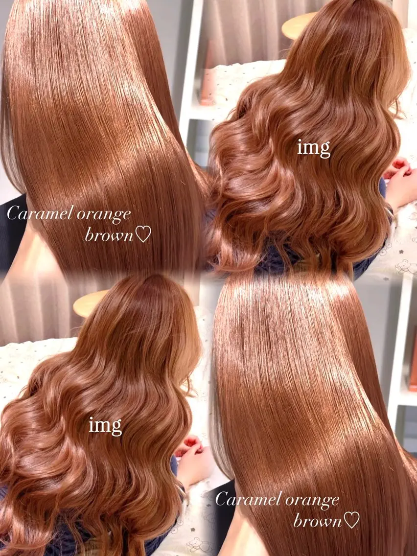 ロング カラー ベージュカラー ブリーチ ダブルカラー ブリーチなしカラー オレンジ レイヤーカット🫧 🎀Tomoka🎀のヘアスタイル