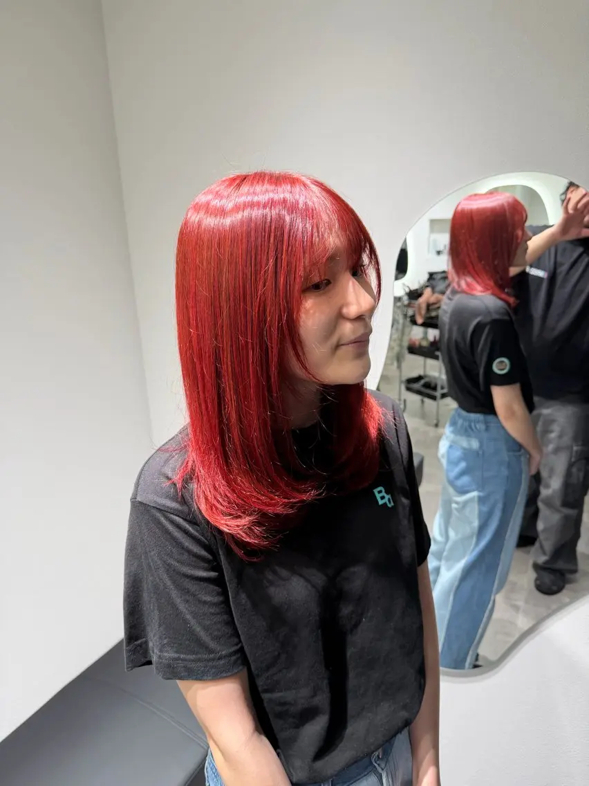 ミディアム カラー カット ヘアカラー 池田 勇児のヘアスタイル