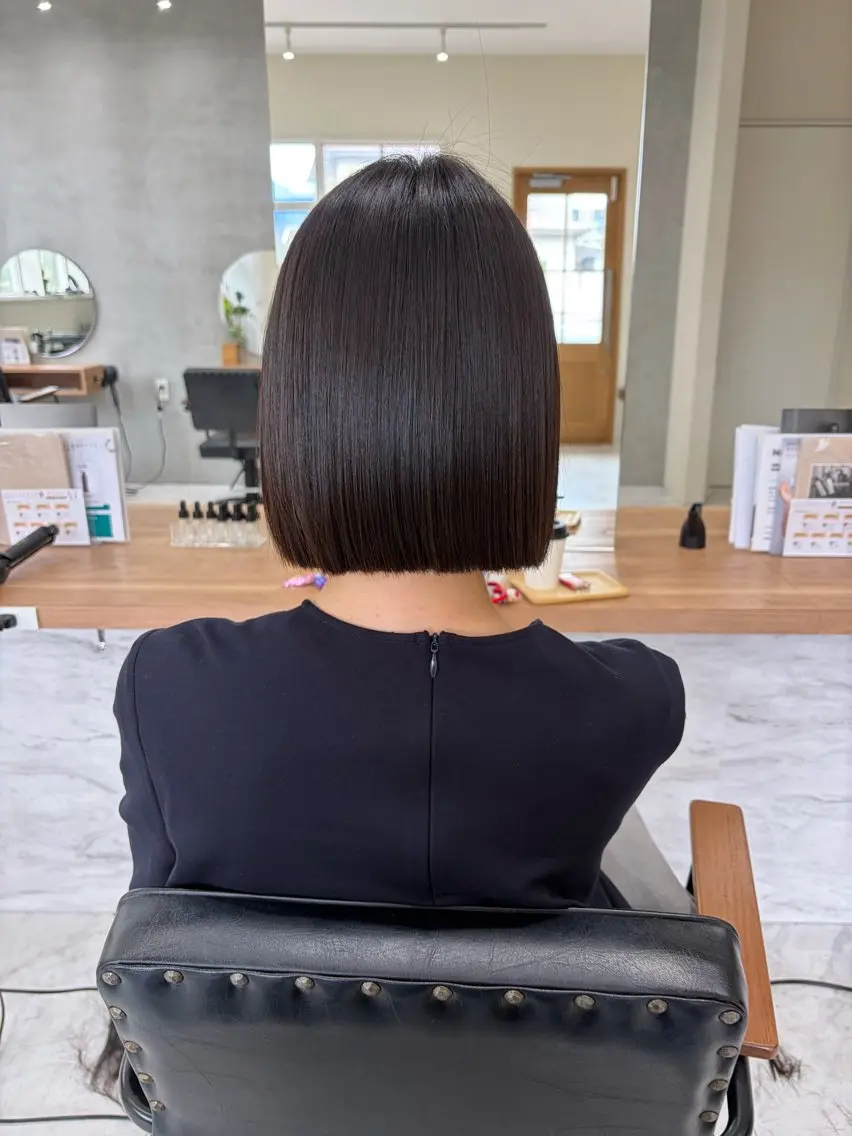 ショート パーマ ボブ 似合わせカット カット 縮毛矯正 YUUKI/ミニボブ ボブ/髪質改善のヘアスタイル