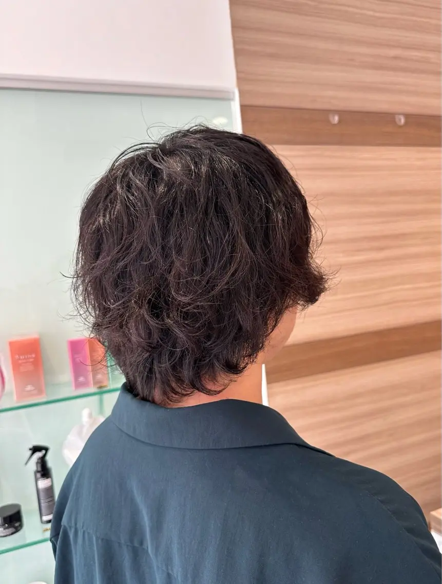 ミディアム メンズ カット パーマ Ash中目黒 森田みなみのヘアスタイル