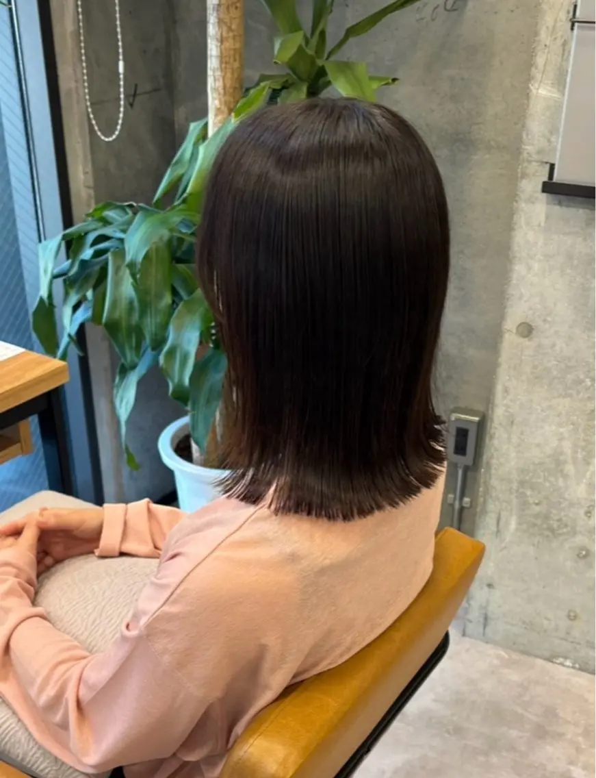 ミディアム 切りっぱなしボブ ボブ mai/天神美容室 【丸みショート】のヘアスタイル