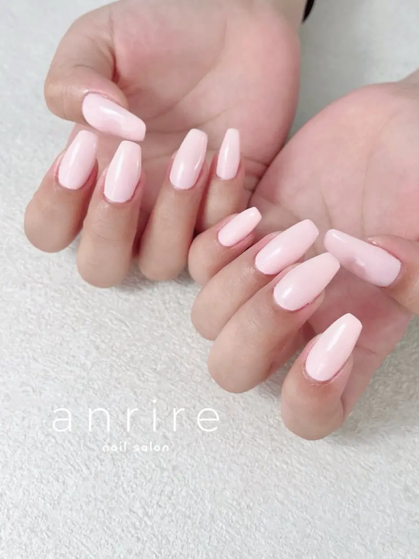 ネイル 長さ出し ジェルネイル ロングネイル ワンカラーネイル パラジェル nailsalon anrireのネイルデザイン