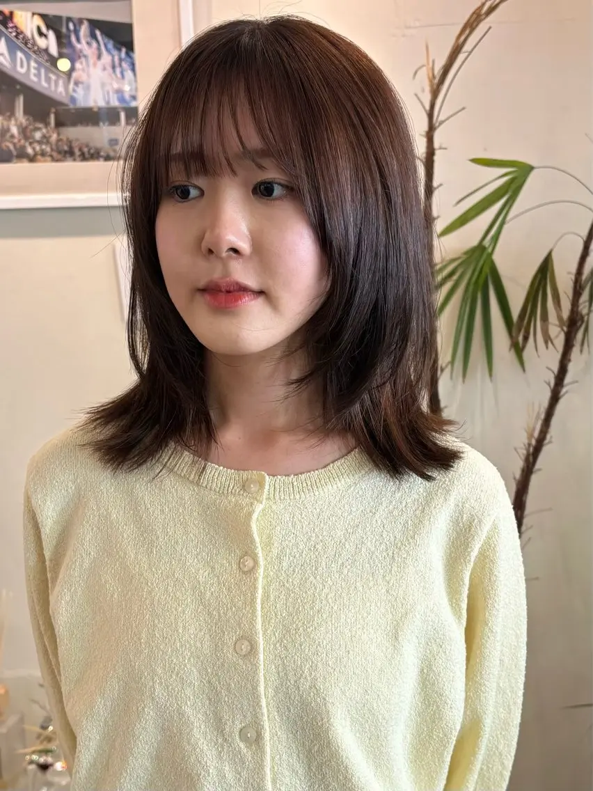 ミディアム カラー レイヤーカット カット ヘアカラー 🍃YURI 🍃のヘアスタイル