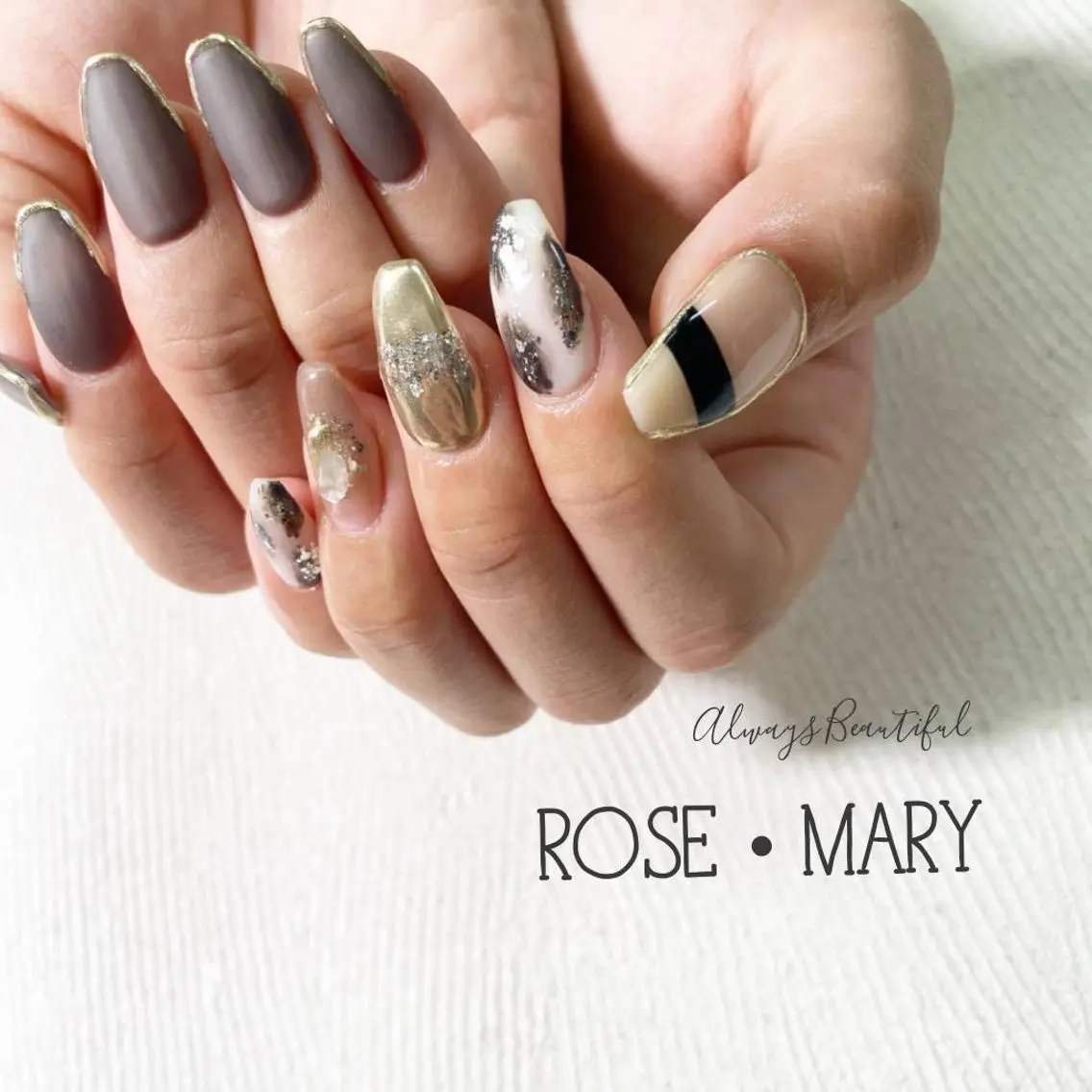 ロング ネイル ニュアンスネイル ハンドネイル ROSE・ MARY 鈴木のネイルデザイン