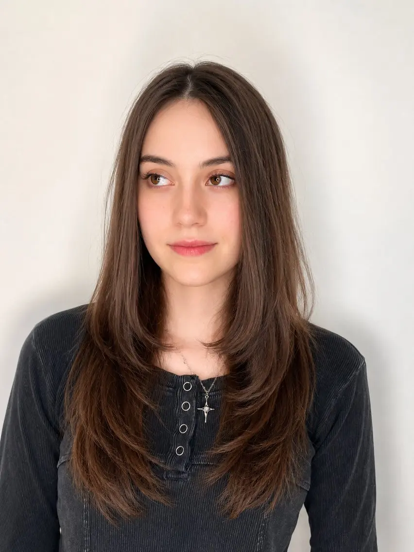 ロング カラー レイヤーカット カット ヘアカラー トリートメント Hiroshi ヒロシのヘアスタイル