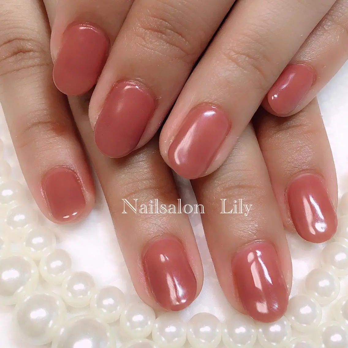 ネイル ブラウン Lily*nail 🌻Mii🌻のネイルデザイン