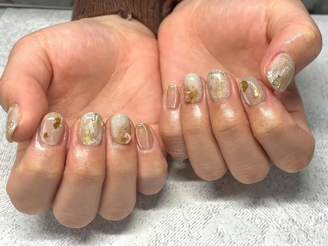 ネイル キラキラネイル ニュアンスネイル Nagashima sanaのネイルデザイン