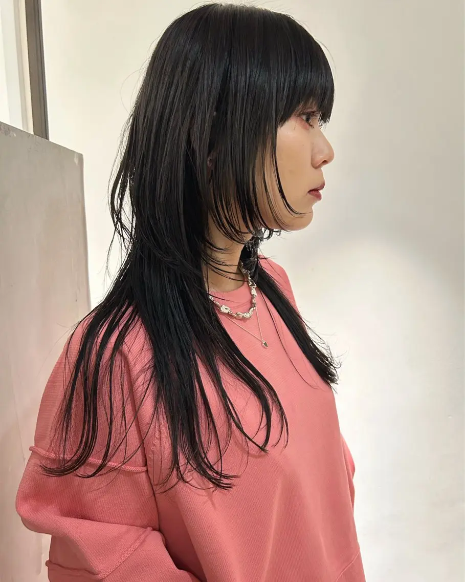 ロング カラー ウルフカット カット ヘアカラー トリートメント 村上雅人 ナチュラルモードのヘアスタイル