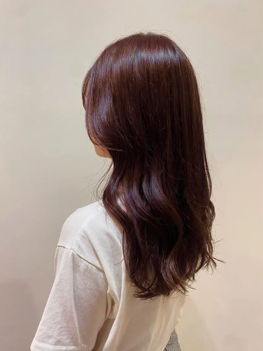 ロング カラー ブラウンカラー ピンクカラー ピンクブラウン バイオレットカラー ロング カット ヘアカラー トリートメント ♡オシャ髪♡AI ✂️newi町田のヘアスタイル