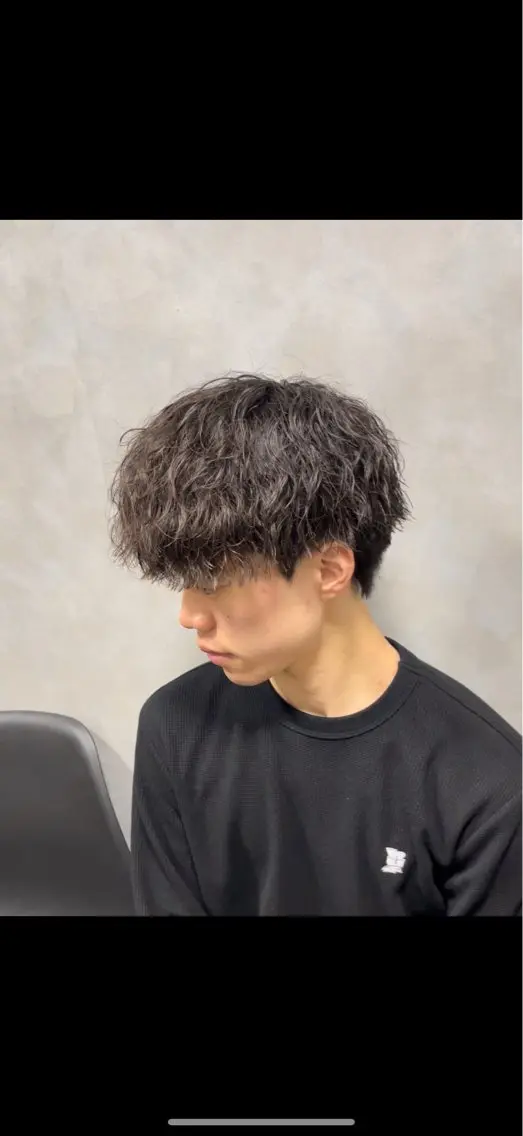 ミディアム パーマ メンズ カット パーマ メンズパーマ特化 美容師kouyaのヘアスタイル