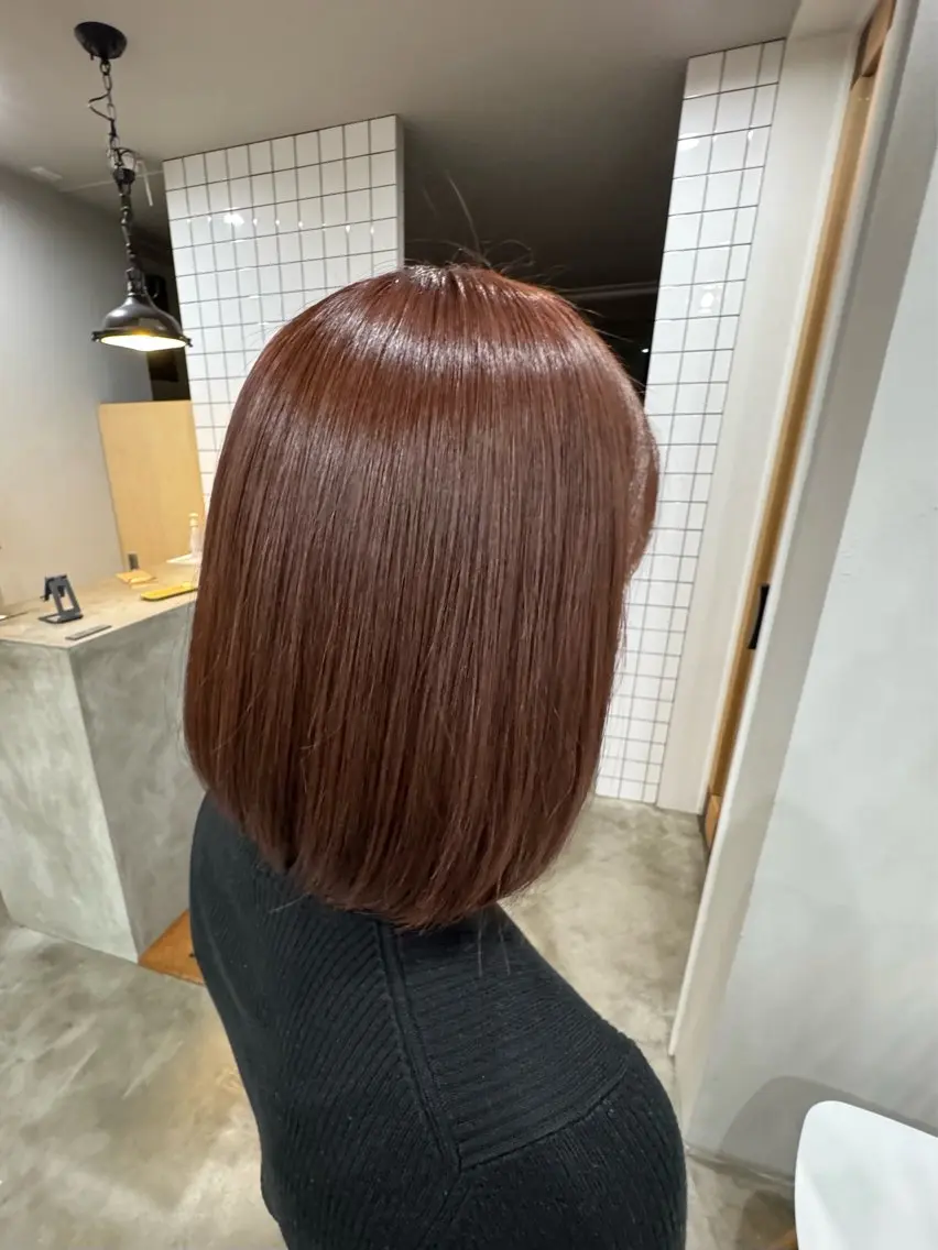 ミディアム ピンクブラウン 玉井 楓果のヘアスタイル
