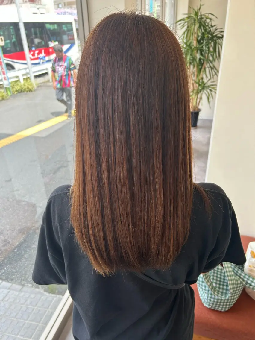 セミロング カラー kentaro 透明感・艶カラーのヘアスタイル
