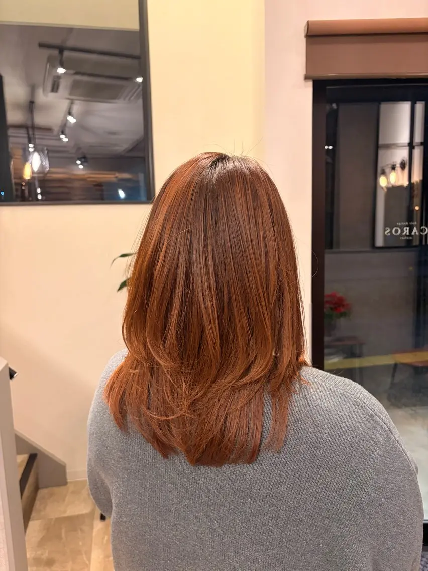 セミロング カット ヘアカラー 安倍 辰哉のヘアスタイル
