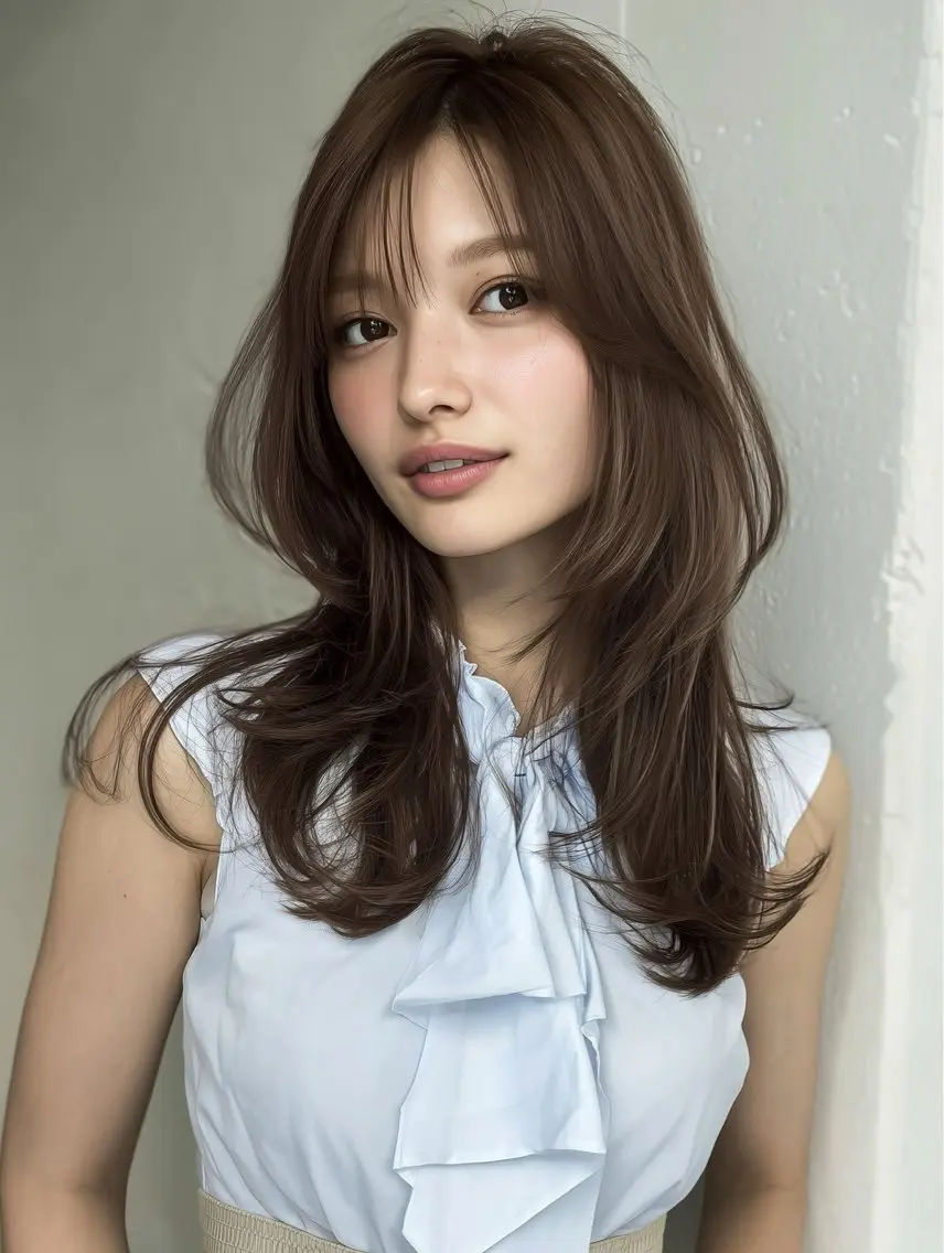 セミロング カラー カット ヘアカラー トリートメント 似合わせ美髪ヘア✨ 天王寺.阿倍野🌈のヘアスタイル