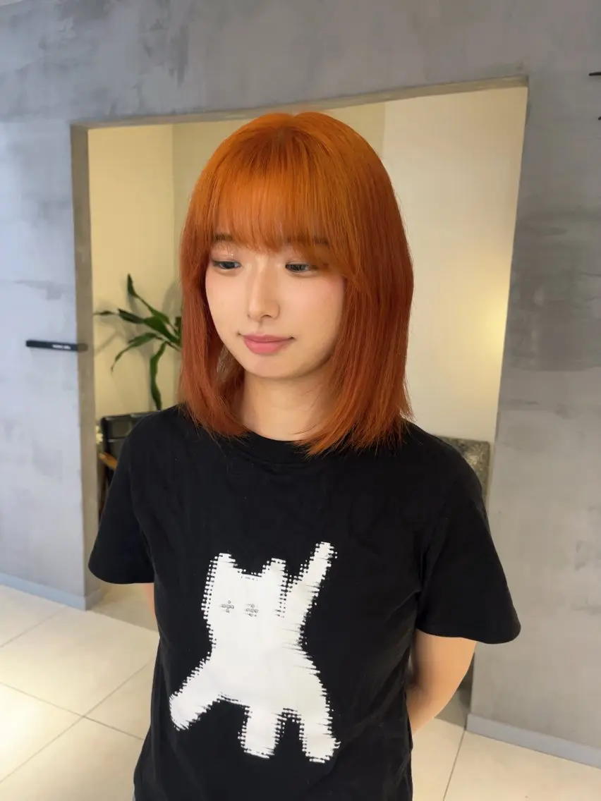 セミロング カット ヘアカラー トリートメント 顔周りレイヤー 髪質改善 / AYUのヘアスタイル