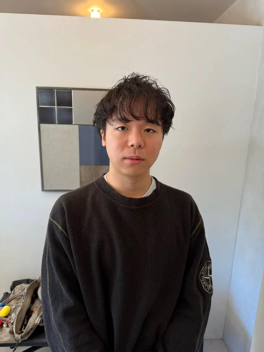 ショート メンズ メンズパーマ カイ/名古屋・伏見 カットモデルのヘアスタイル