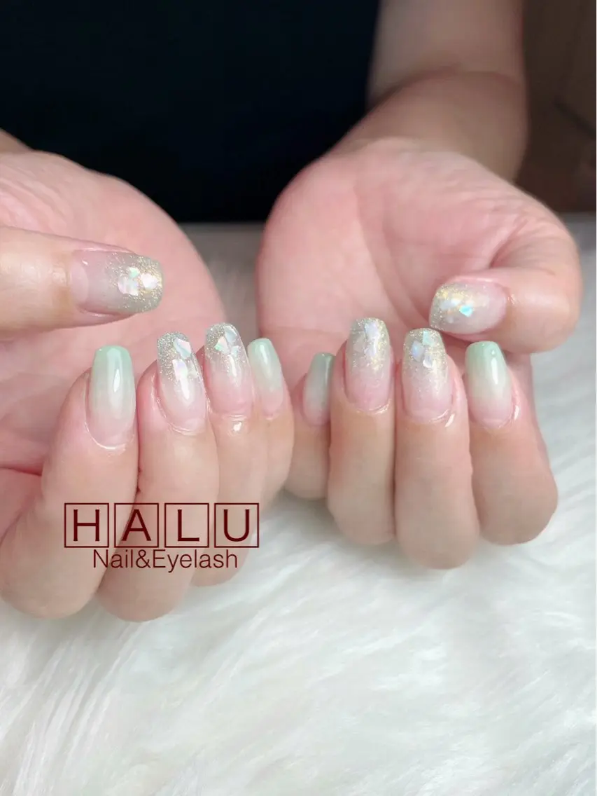 ネイル グリーン HALU ハルのネイルデザイン