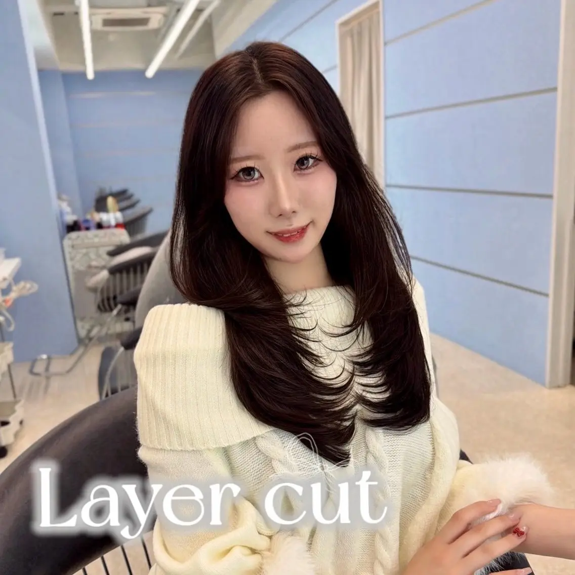 ロング レイヤーカット カット トリートメント 🩵HIYORI /栄/レイヤーカットのヘアスタイル