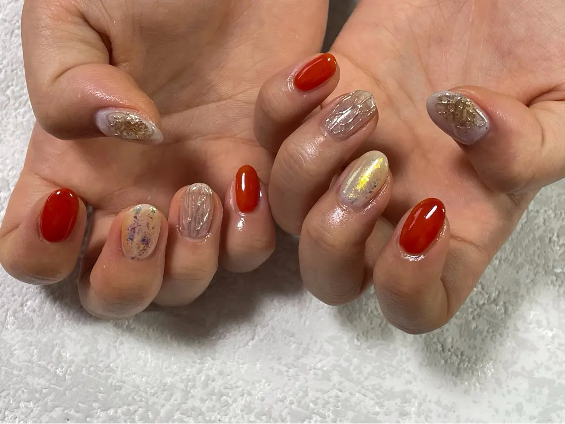 ネイル オーロラネイル フットネイル フレンチネイル ジェルネイル 韓国ネイル ハンドネイル kiki nail &brow二子玉川のネイルデザイン