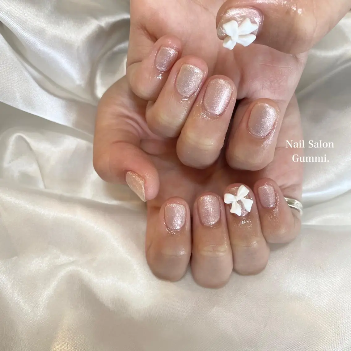 ネイル 韓国ネイル リボン Nail Salon Gummi.のネイルデザイン