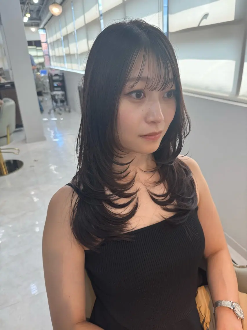 ロング レイヤーカット カット ヘアカラー トリートメント レイヤーカット 中屋光貴のヘアスタイル