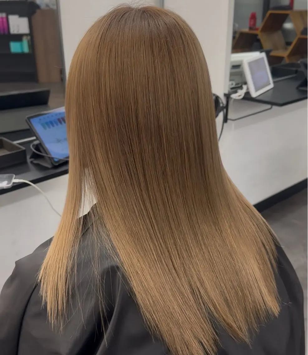 ロング カラー ヘアアレンジ カット ヘアカラー ボブ/縮毛矯正/美髪 似合わせ/透明感カラのヘアスタイル