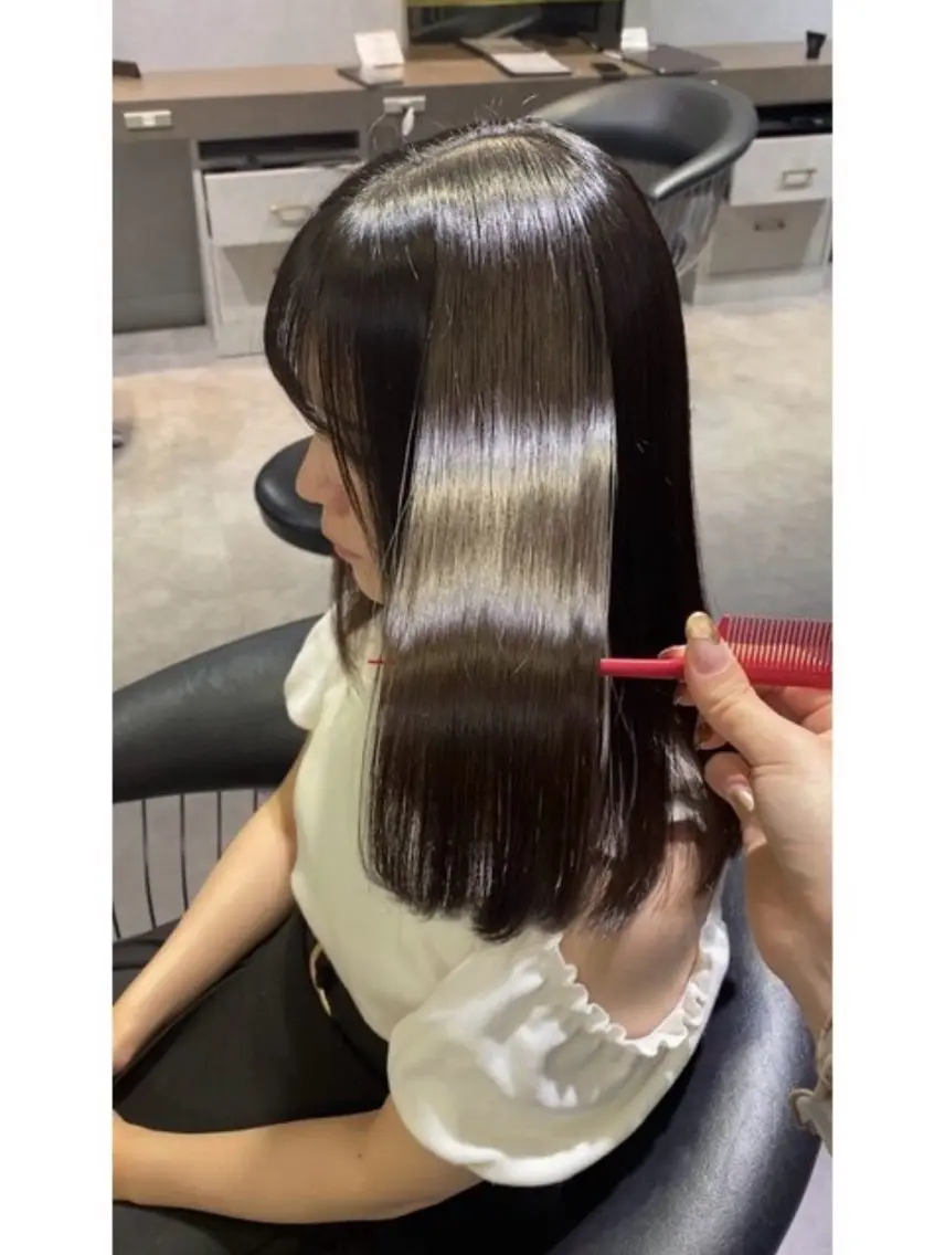 セミロング 髪質改善 比嘉 悠人のヘアスタイル