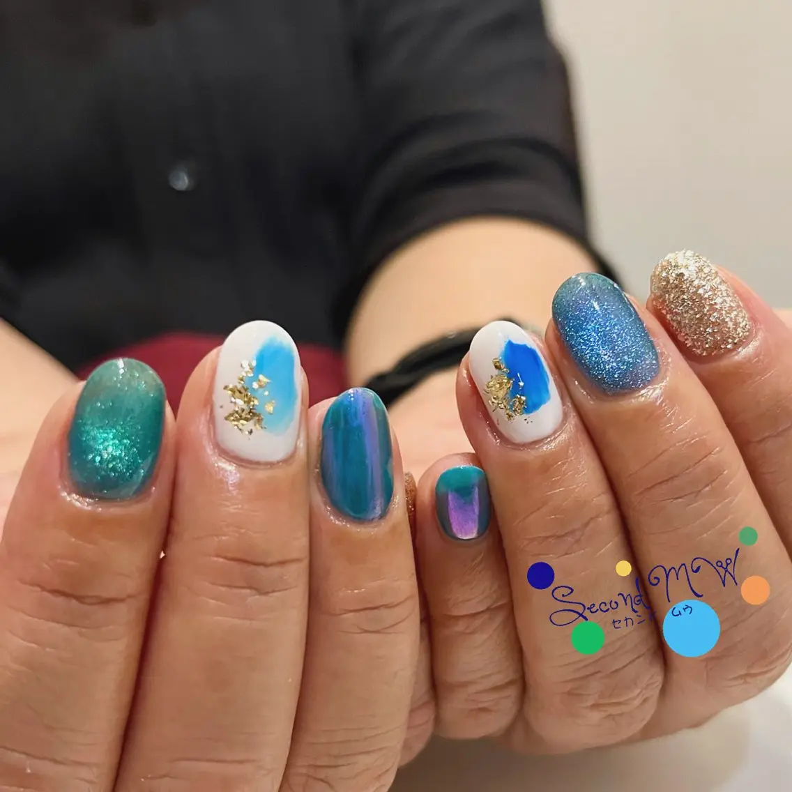 ネイル マグネットネイル 夏ネイル SecondMW _nail 川連のネイルデザイン