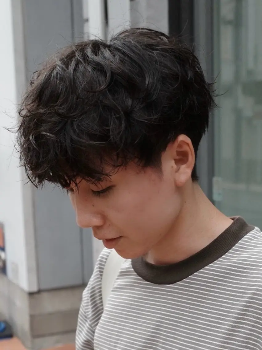 メンズ カット パーマ BROWN メンズヘアサロンのヘアスタイル