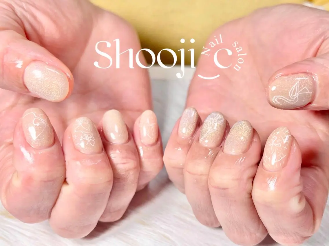 ネイル アートネイル 長さ出し ジェルネイル マグネットネイル スカルプネイル Shooji_c Nail salonのネイルデザイン