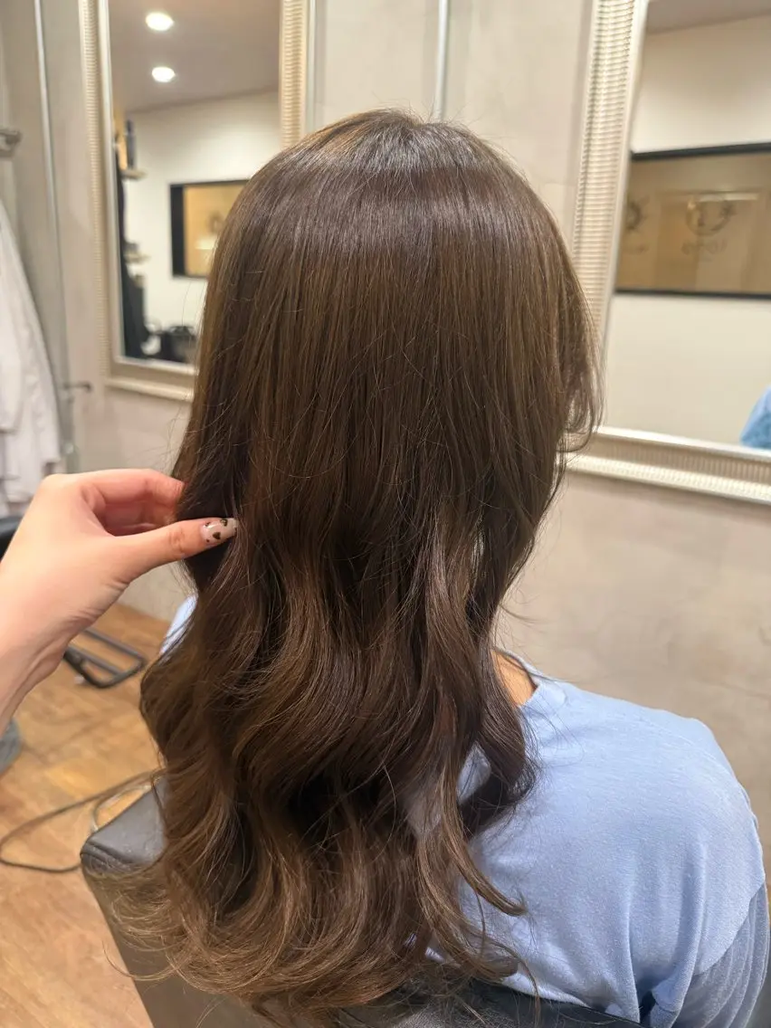 ロング カラー ブラウンカラー オレンジ ヘアカラー トリートメント 🌞Sol🌛玉田 楓のヘアスタイル