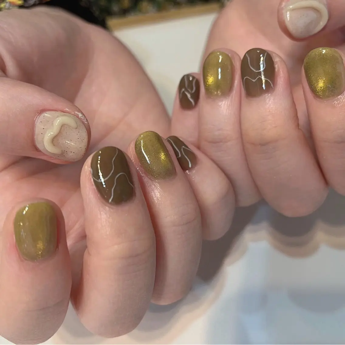 ネイル フレンチネイル ジェルネイル 韓国ネイル マグネットネイル ニュアンスネイル MARU NAIL mamiのネイルデザイン
