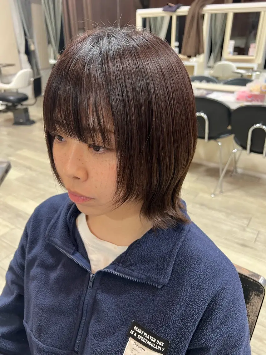 ミディアム ボブレイヤー ボブ レイヤーカット カット トリートメント 宮田 かやののヘアスタイル