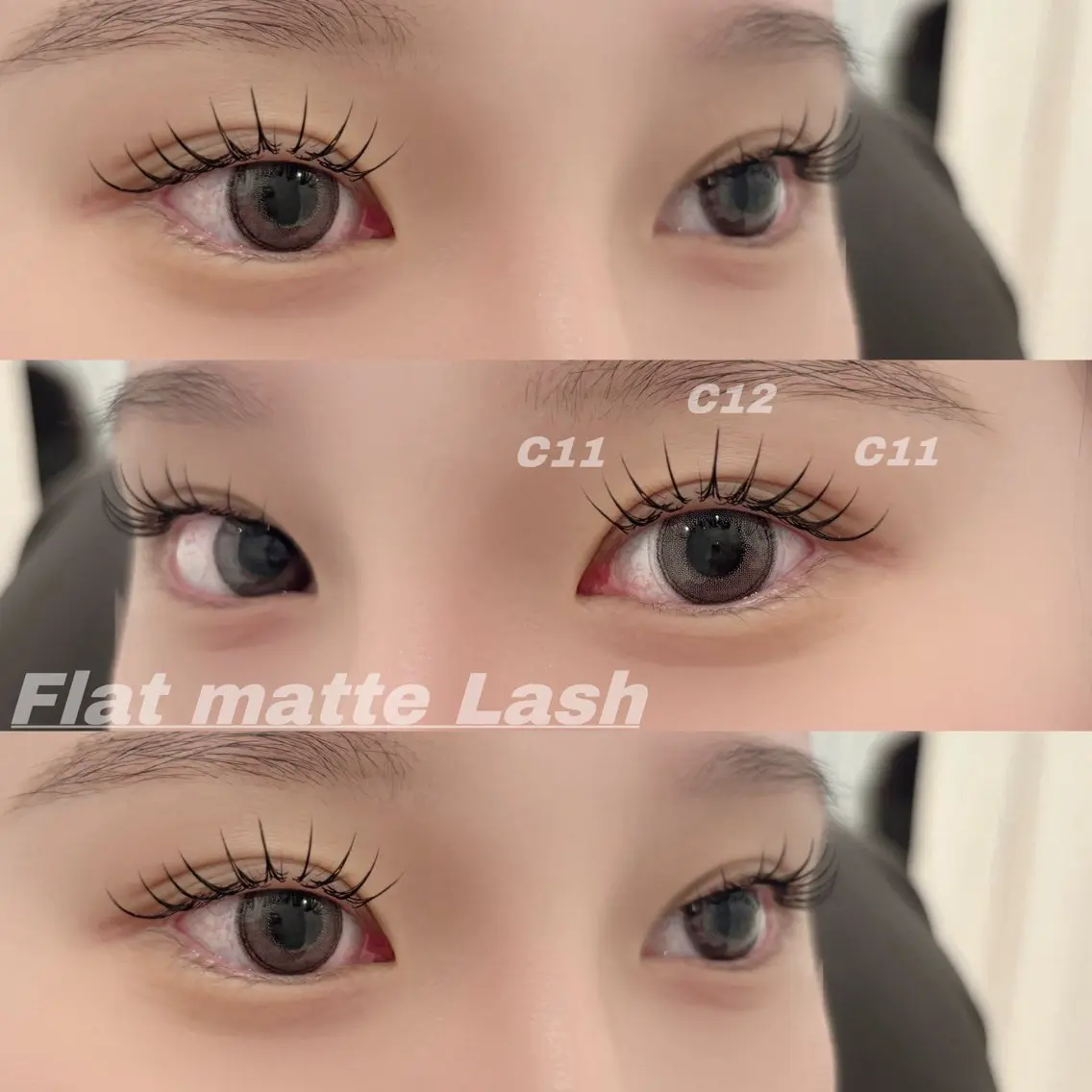 マツエク・マツパ 束感まつ毛 Cカール フラットラッシュ Eye ELSA lash栄店の眉毛・アイブロウイメージ